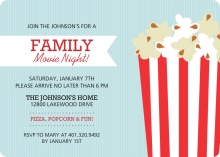Popcorn Family Movie Night Invitations
