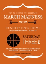 Typographic White and Orange Basketball Invitation
