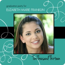 Turqoise Swirl Graduation Invite