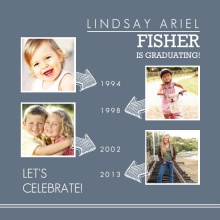 Blue Timeline  Graduation Invite