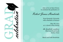 Turquoise Bubbles  Graduation Party Invitation