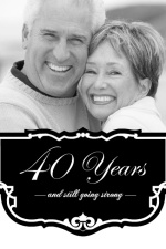 Black and White Vintage  40th Anniversary Party Invitation