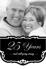 Black and White Vintage  25th Anniversary Party Invitation