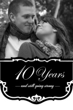 Black and White Vintage  10th Anniversary Party Invitation