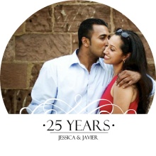 Classic Black and White Circle Wedding Anniversary Invite