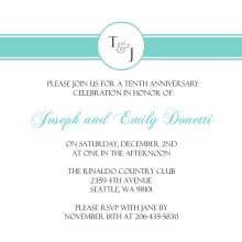 Sweet Monogram  Anniversary Party Invitation