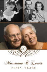 Brown and White Formal  Anniversary Party Invite