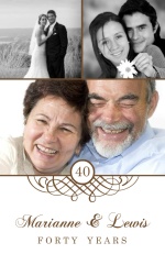 Brown and White Formal  Anniversary Party Invite