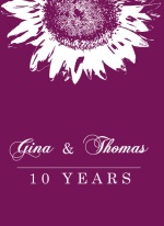 Purple and White Sunflower Anniversary Invitation