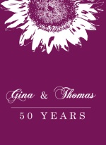 Purple and White Sunflower Anniversary Invitation