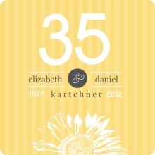 Sunflower Striped Golden Anniversary Party Invitation