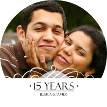 Classic White Circle Anniversary Invite