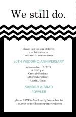 We Still Do Black and White Anniversary Invite