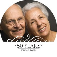 Black and White Circle Wedding Anniversary Invite