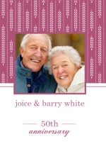 Hanging Willow Pink and White 50th Anniversary Invitation