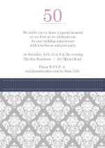 Damask 50th Anniversary Party Invitation