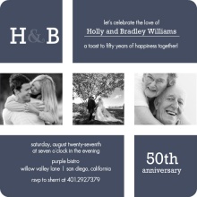 Modern Photo Monogram 50th Anniversary Invitation