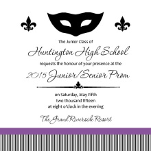 Black and White Masquerade Ball Prom Invite