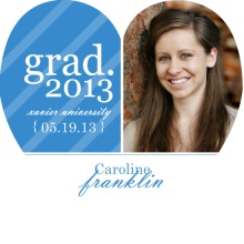 Graduation Announcement Blue Heart