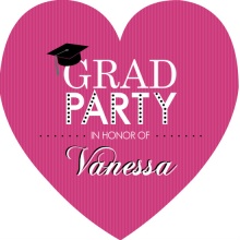 Bold Pink Graduation Invitiation