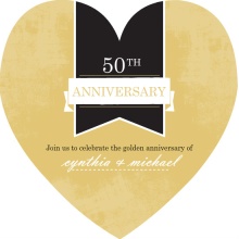 Gold and Black Modern Banner 50th Anniversary Invitation