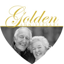 Golden Script and Black 50th Anniversary Invitation