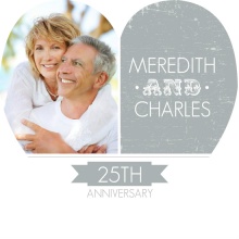 Gray and White Modern 25th Anniversary Invitation