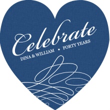 Blue and White Swirl Anniversary Invitation