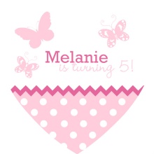 Pink and White Butterfly Birthday Invitation 