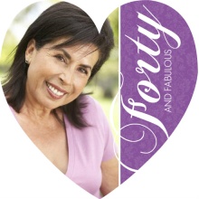 Purple Heart 40th Birthday Photo Invitation