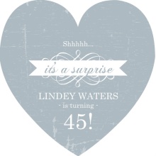 Blue and White Elegant Banner Flourish Surprise Party Invitation