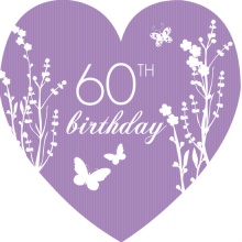 Purple Garden Party 60th Birthday Invitation