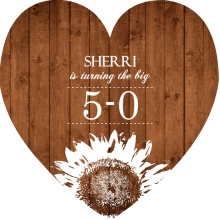 Wood Grain and Sunflower 50th Birthday Invitation
