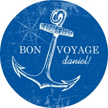 Blue and White Nautical Bon Voyage Party Invite