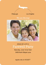 Orange Long Flight Farewell Party Invite
