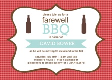 Checkered Backyard BBQ Farewell Party Invite