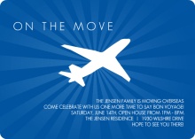 Seaside Blue Flying Plane Going Away Invitation