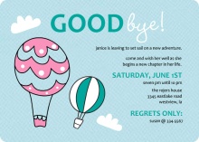 Hot Air Balloons  Farewell Party Invite