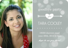 Gray Dots Farewell Party Invitation and Contact Card