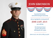 Patriotic Banner Military Send Off Party Invite
