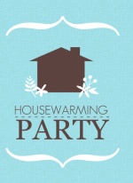 Blue and Brown Floral Home Housewarming Invitation