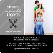 Black and Gray Elegant Keys Housewarming Invitation