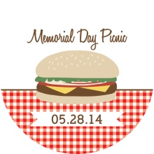 Brown and Red Picnic Memorial Day Invitation