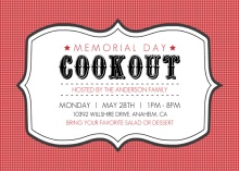 Frame Black and Red Memorial Day Invitation