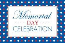 Polka Dot Patriotic Memorial Day Invitation