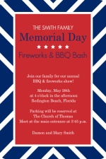 Blue Stripe Memorial Day Invitation