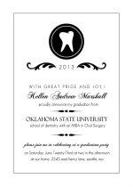 Elegant Black Monogram  Graduation Announcement