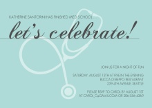 Elegant Turquoise Med School Grad Invite