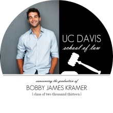 Graduation  Announcement White Gavel 