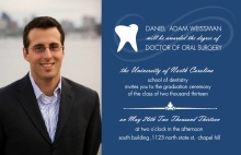 Navy Blue Dental School Graduation Invitation